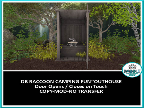 Second Life Marketplace - DB RACCOON CAMPING FUN~OUTHOUSE add me